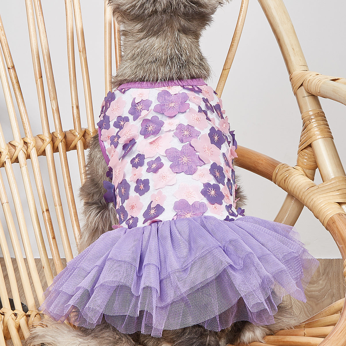 Pet Spring And Summer Flower Skirt Dog Clothes Peach Skirt Spring And Summer Kitten And Puppy Clothes Puffy Skirt