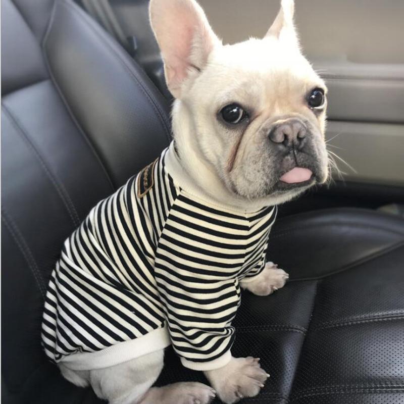 pet clothing round neck striped terry sweater  cow  dog clothes