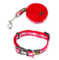 New Dog Paw Print Nylon Leash Collar (With Leash) Set Of Pet Supplies