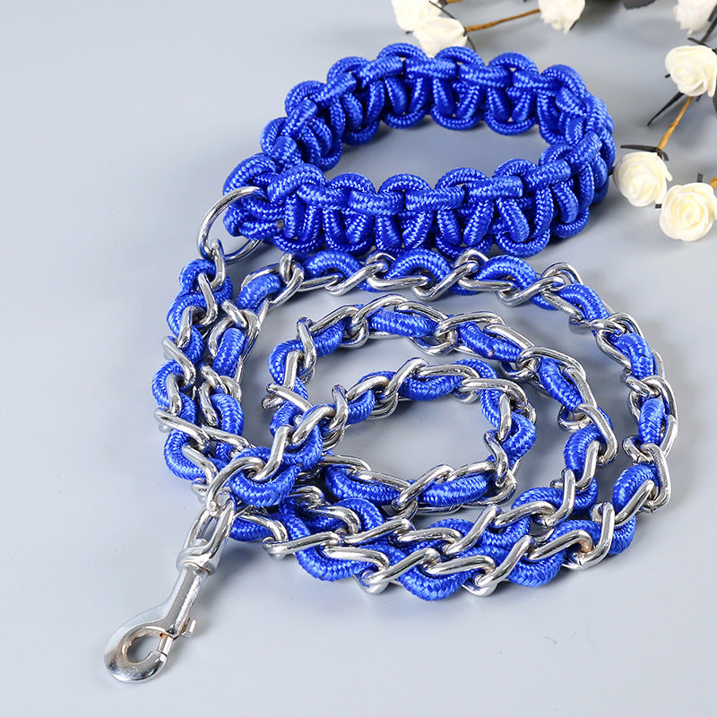Anti-Bite Dog Chain Big Dog Traction Rope Golden Retriever Samoyed Husky Iron Traction Rope Pet Supplies