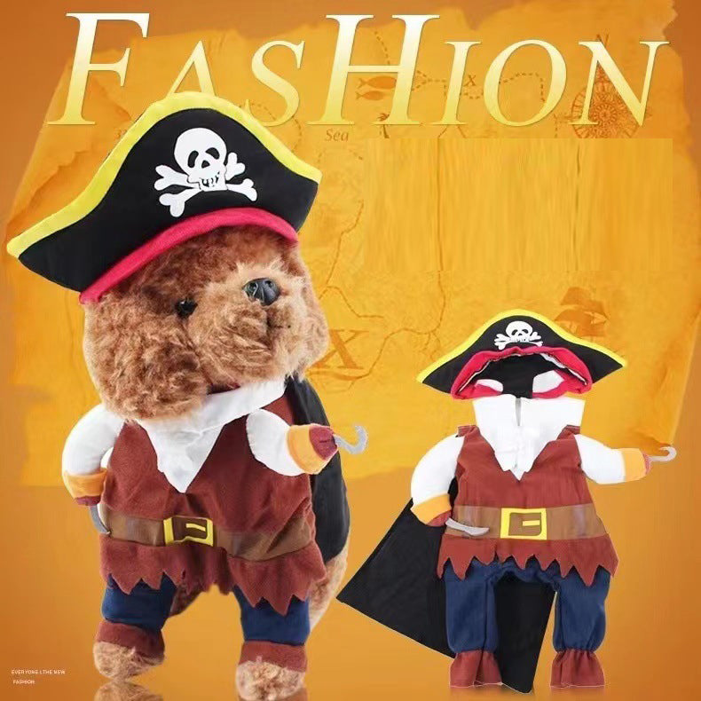 Universal Two-Legged Pet Dog Pirate Transformation Costume for Cute and Unique Pets