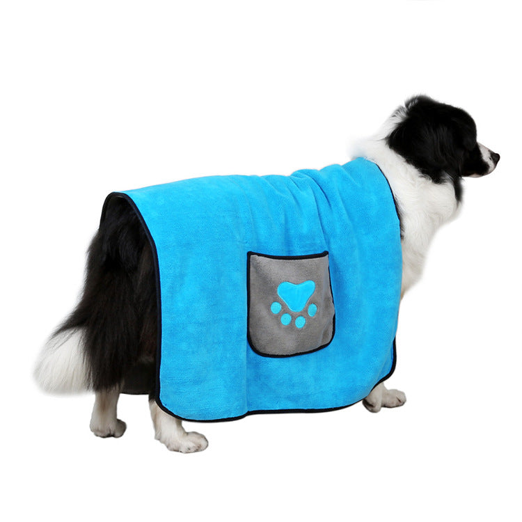 Double-Sided Ultra-Fine Absorbent Fiber Dog Bath Towel Cat Bathrobe Blanket Dual-Use Pet Supplies