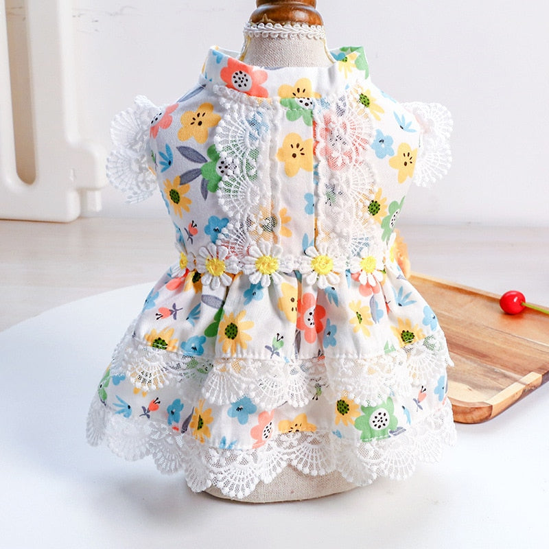 Floral dress dog Clothes skirt Super for dogs Clothing pet Outfits