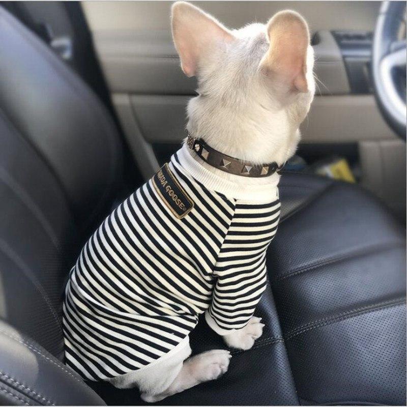 pet clothing round neck striped terry sweater  cow  dog clothes