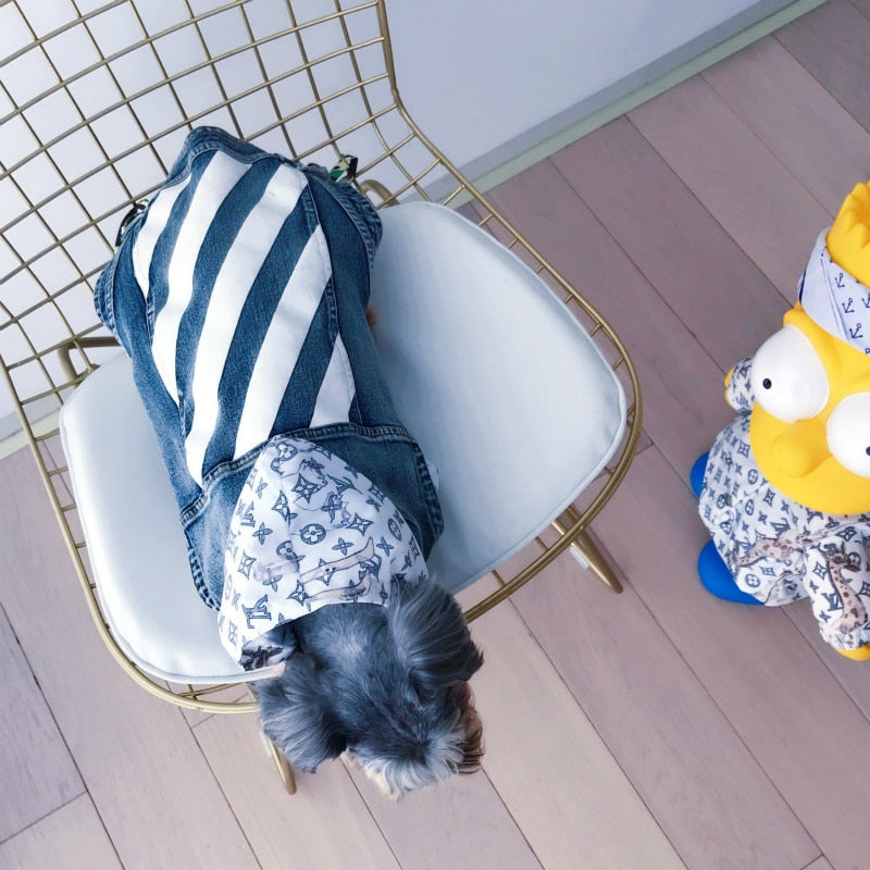 Pet Trend Clothes Cat Dog Clothes Teddy Schnauzer Puppy Thin Section Handsome Cowboy Vest Dogs Clothes Summer Supplies