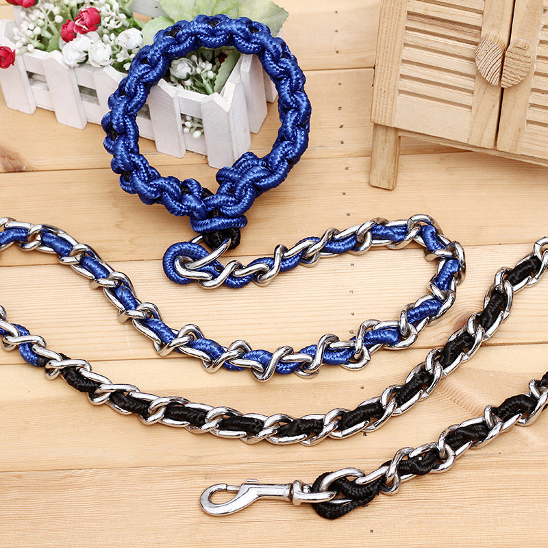 Anti-Bite Dog Chain Big Dog Traction Rope Golden Retriever Samoyed Husky Iron Traction Rope Pet Supplies