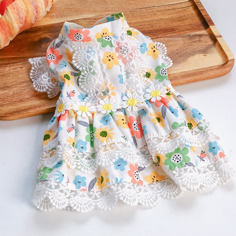 Floral dress dog Clothes skirt Super for dogs Clothing pet Outfits