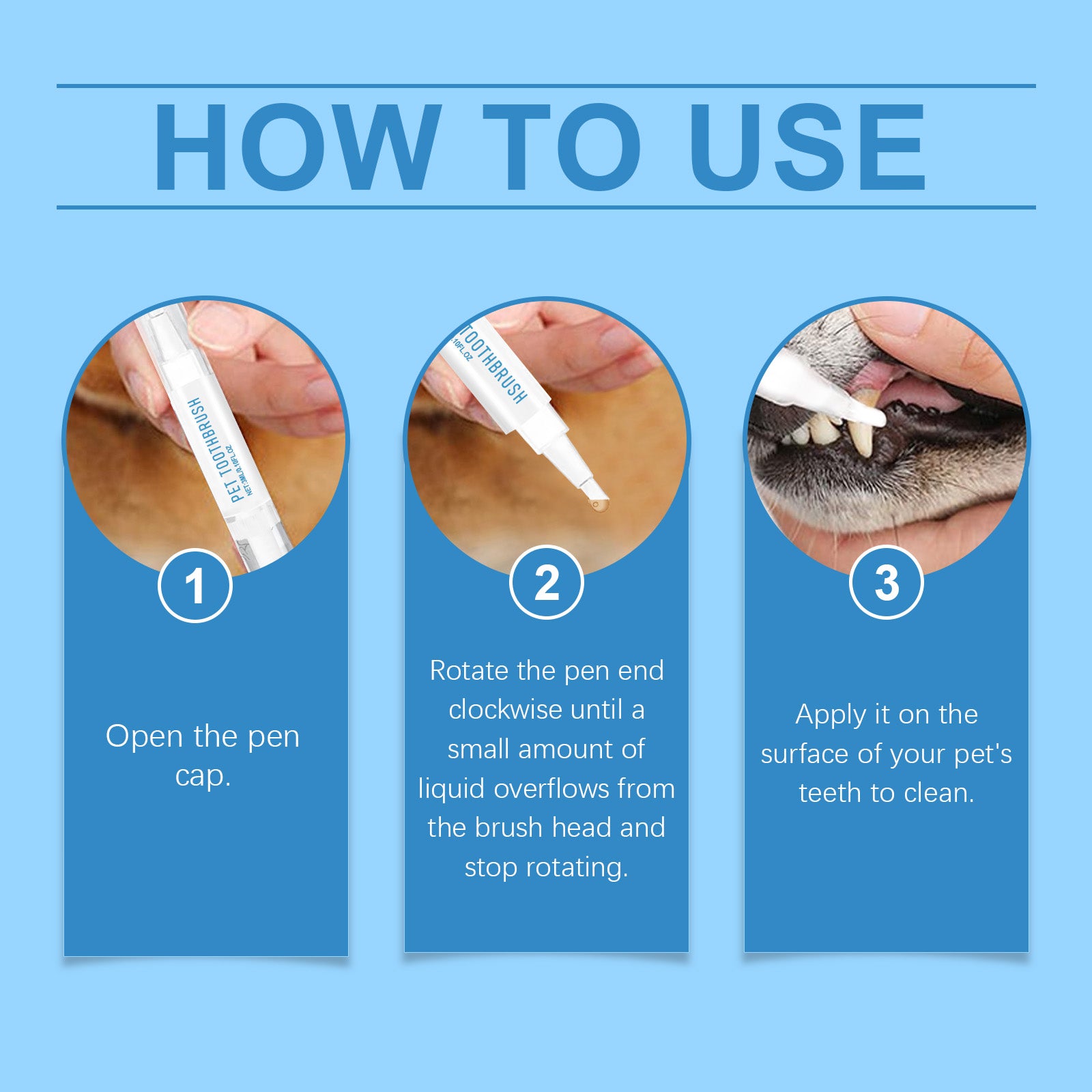 New Pet Toothbrush, Gentle Care, Fresh Breath Clean Bad Breath Pet Teeth Cleaning Pen