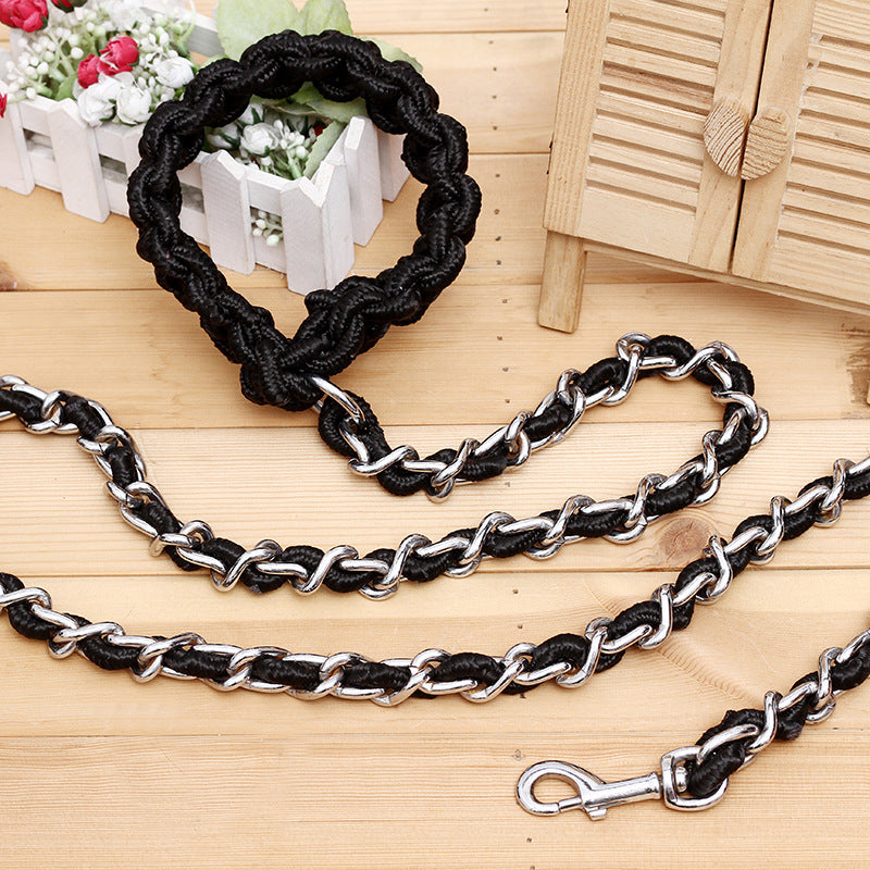 Anti-Bite Dog Chain Big Dog Traction Rope Golden Retriever Samoyed Husky Iron Traction Rope Pet Supplies