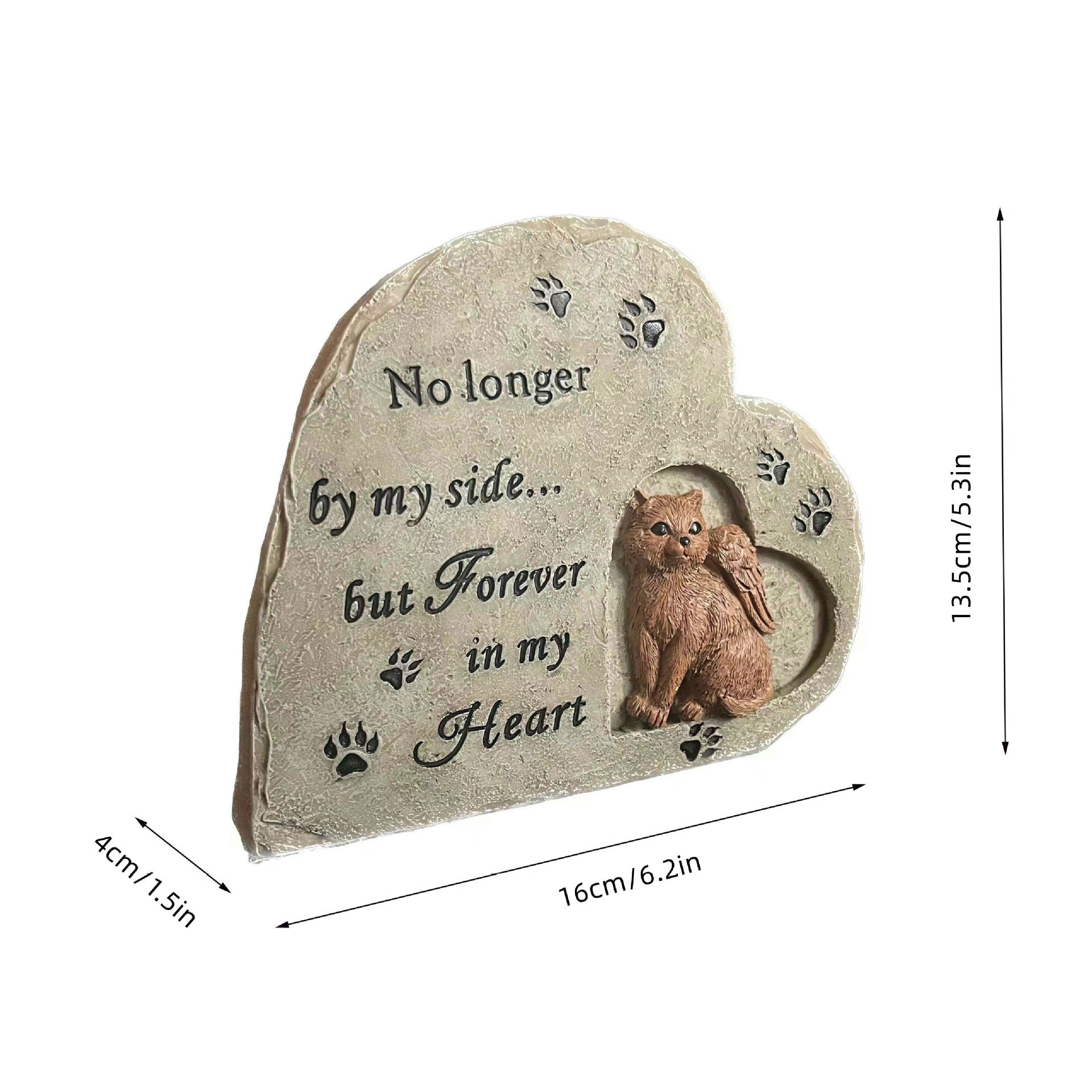 Heart shaped Pet Kitten Monument Outdoor Kitten