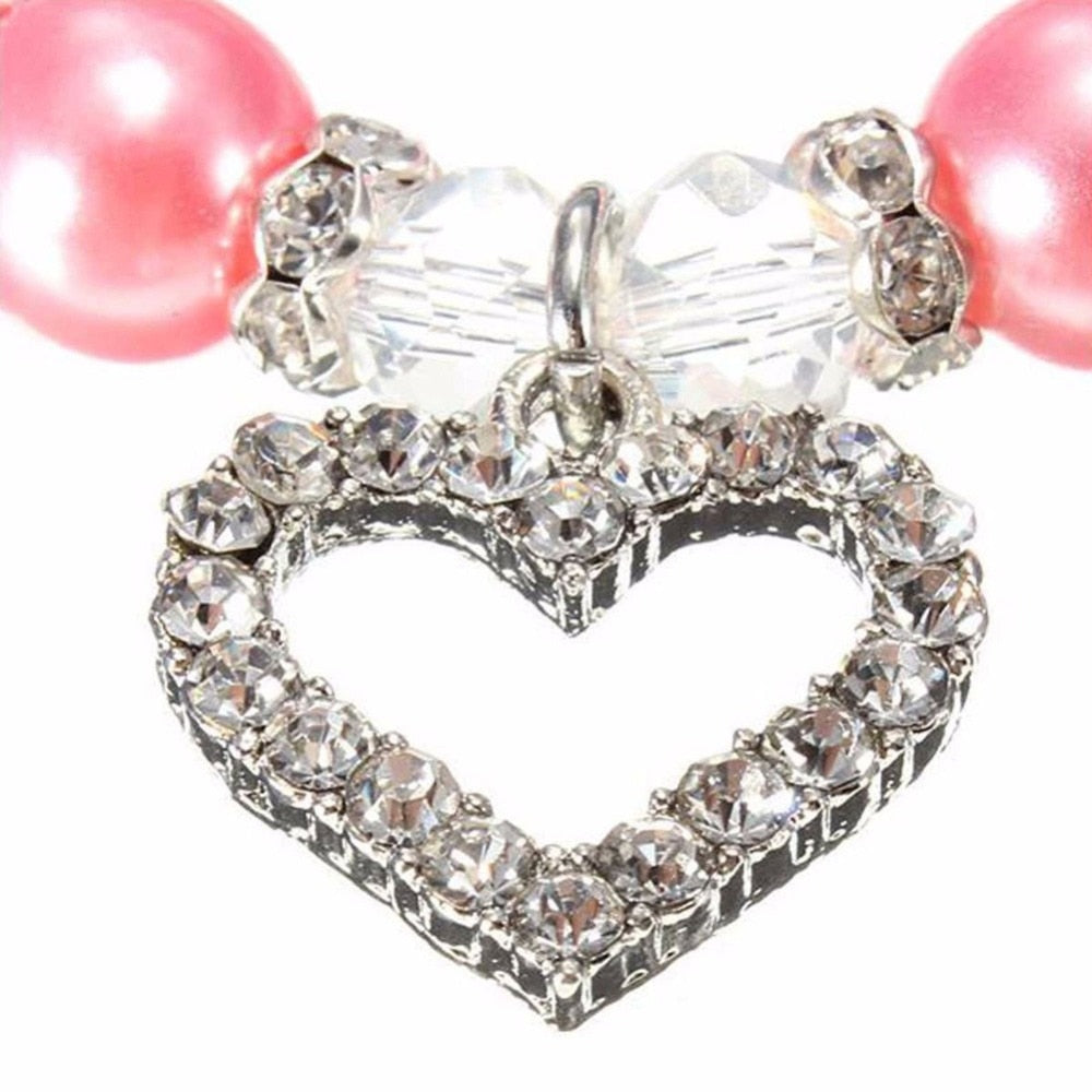 PET Fashion Pet necklace Puppy Dog Cat Pearl Necklace Pet Accessories Love Diamond Pets Dogs Cats Collar & Ldads Jewelry
